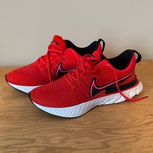 Women’s Nike React Infinity Run FK2, Chile Red/Hyper Pink-Black, Size 9.5, NEW